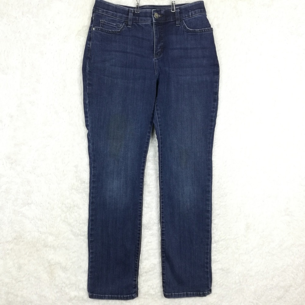 Lee Womens Jeans Straight Leg Flex Motion Blue Denim Regular Fit Mid Long 12L